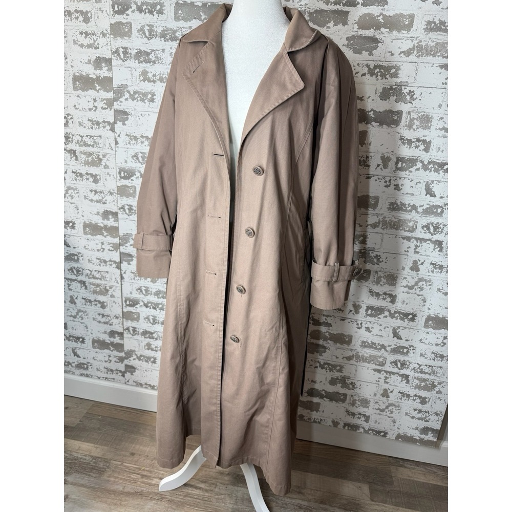 London Fog Limited Edition VTG Trench Coat Womens 8 Petite Brown Overcoat